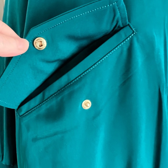 Susan Graver Full Zip Bomber Style Emerald Green Jacket - Picture 3 of 7